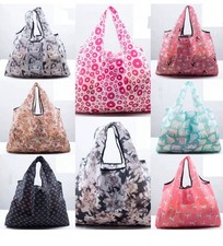 XXL Eco Washable Reusable Tote Bag   Foldable w/ Coin Pouch  Assorted Prints