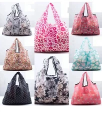 XXL Eco Washable Reusable Tote Bag – Foldable w/ Coin Pouch | Assorted Prints