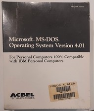 Microsoft MS-DOS 4.01 Complete Retail Box 5.25" Floppy Disks NEW SEALED