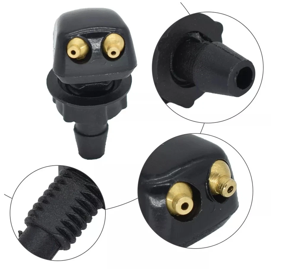 2x Boquilla pulverizadora limpiaparabrisas de coche doble orificio columna recta universal Foto 3 de 4