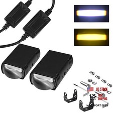 Motorcycle Driving Lights Double Color Lights White/Amber 3 Modes Hi/Lo Beam