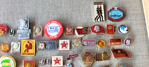 Lenin Revolution Propaganda Set of 169 USSR Soviet russian brass badges pins - Picture 2 of 24