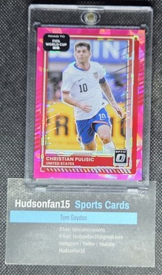Christian Pulisic 2025-26 Panini Donruss Optic #25 Pink Cracked Ice 10/25 JSY #