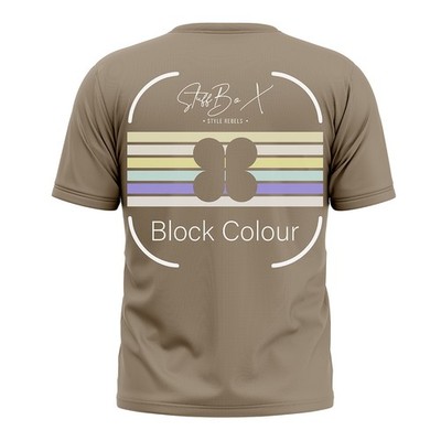 Stuff-Box Block Color Männer Shirt khaki Retro Design Rundhals, Baumwolle NEU