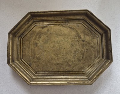 Vintage Solid Brass Octagonal Tray Catchall Valet Mid Century German Style