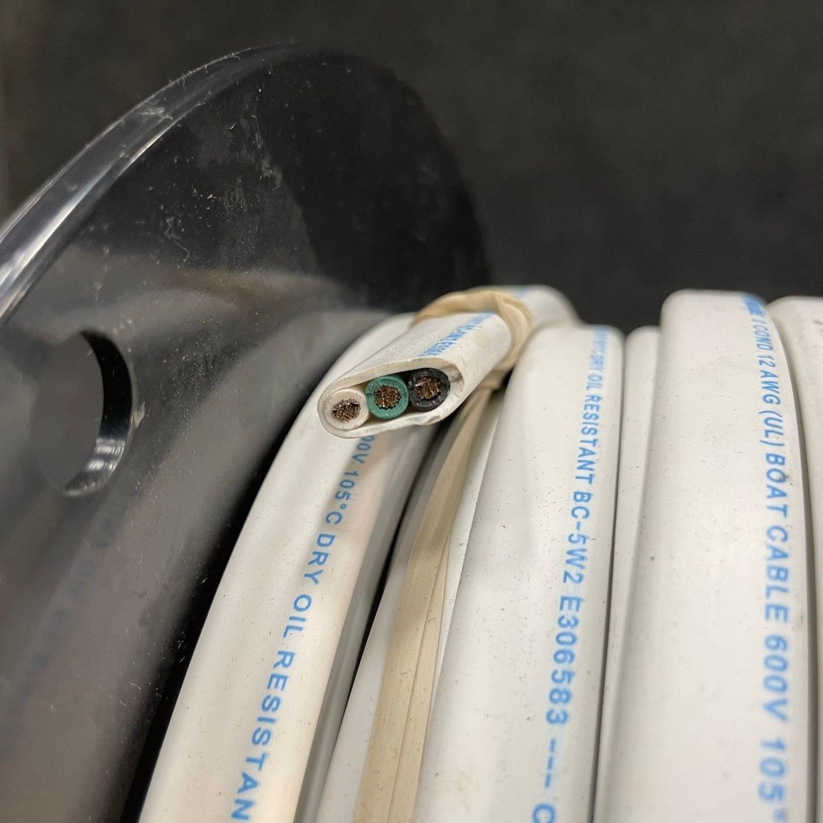 ANCOR Marine Grade 100 ft 12/3 AWG Tinned Copper Triplex Cable, White ...