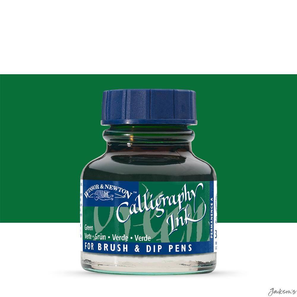 Winsor & Newton Calligraphy Ink Pigment 30ml Green For Dip Pen Fountain Pen