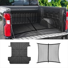 Truck Bed Mat and Net Compatible with 2019-2025 Chevrolet Silverado 1500 5.8F...