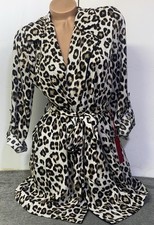 VTG Jennifer Leopard Print Robe SZ XS Animal Dress Stretch Rockabilly 90  s  L68