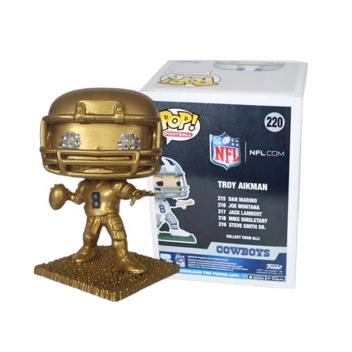🔥 PrimeTime Customs Diamonds Troy Aikman Funko Pop! Gold Metallic 1-of-1