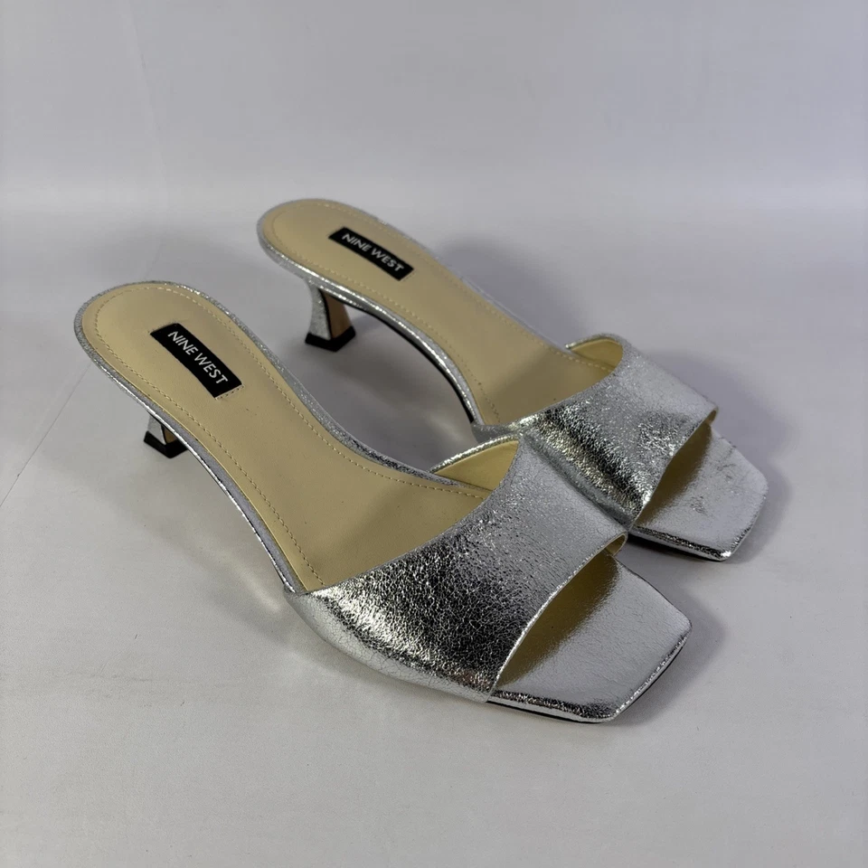 Sandalias de tacón de aguja Nine West Indra para mujer talla 8,5 sin cordones punta cuadrada-NUEVAS Foto 2 de 4