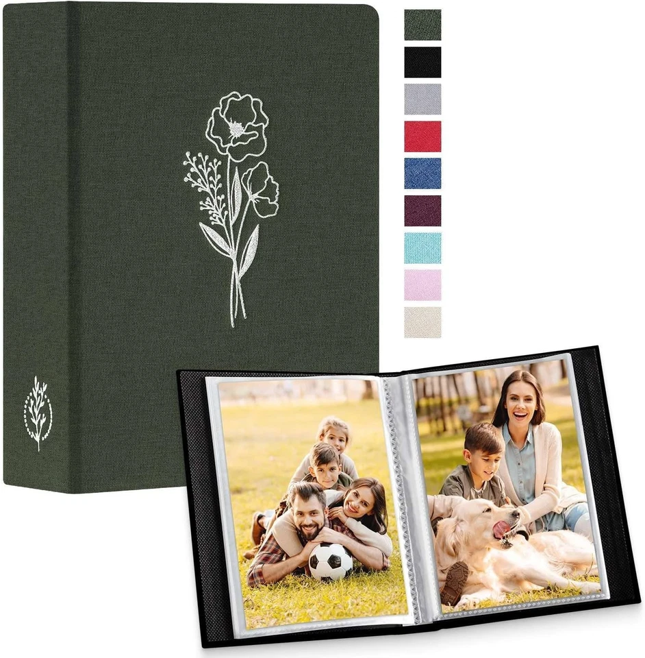 Elegantes álbumes de fotos de lino 4x6 - 2 paquetes para 200 fotos, ideales para niños Foto 3 de 4