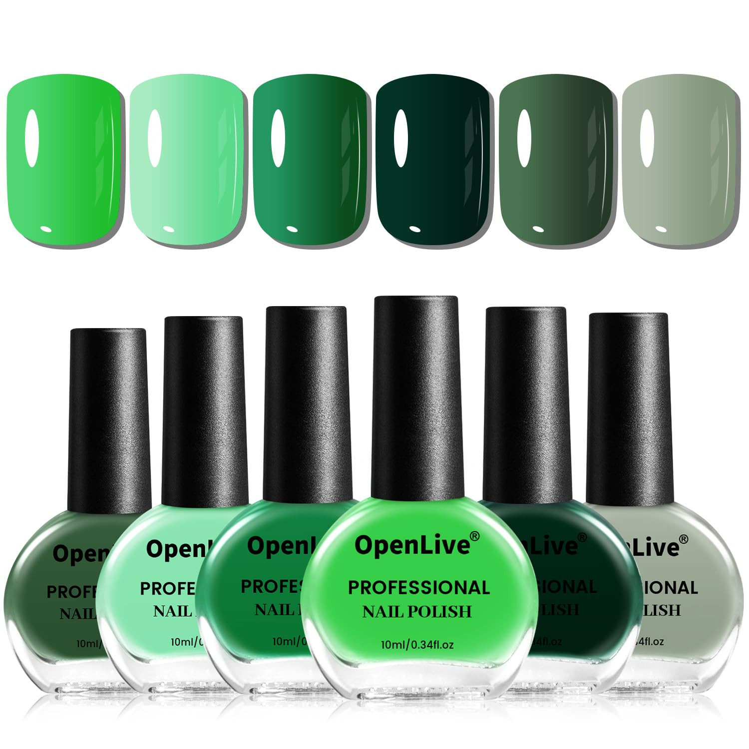Green Nail Polish 6Pcs Nail Polish Set All Seasons Neutral C