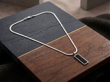 Mens Solid 925 Sterling Silver Flat Snake Mes...