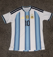 adidas Argentina AFA Home Messi 10 Climacool+ Short Sleeve Jersey Men's L