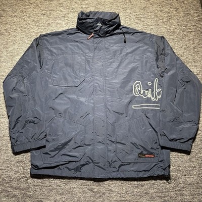 Vintage Quiksilver Jacke Herren XXL Navy Windbreaker Full Zip gefüttert Y2K 00s