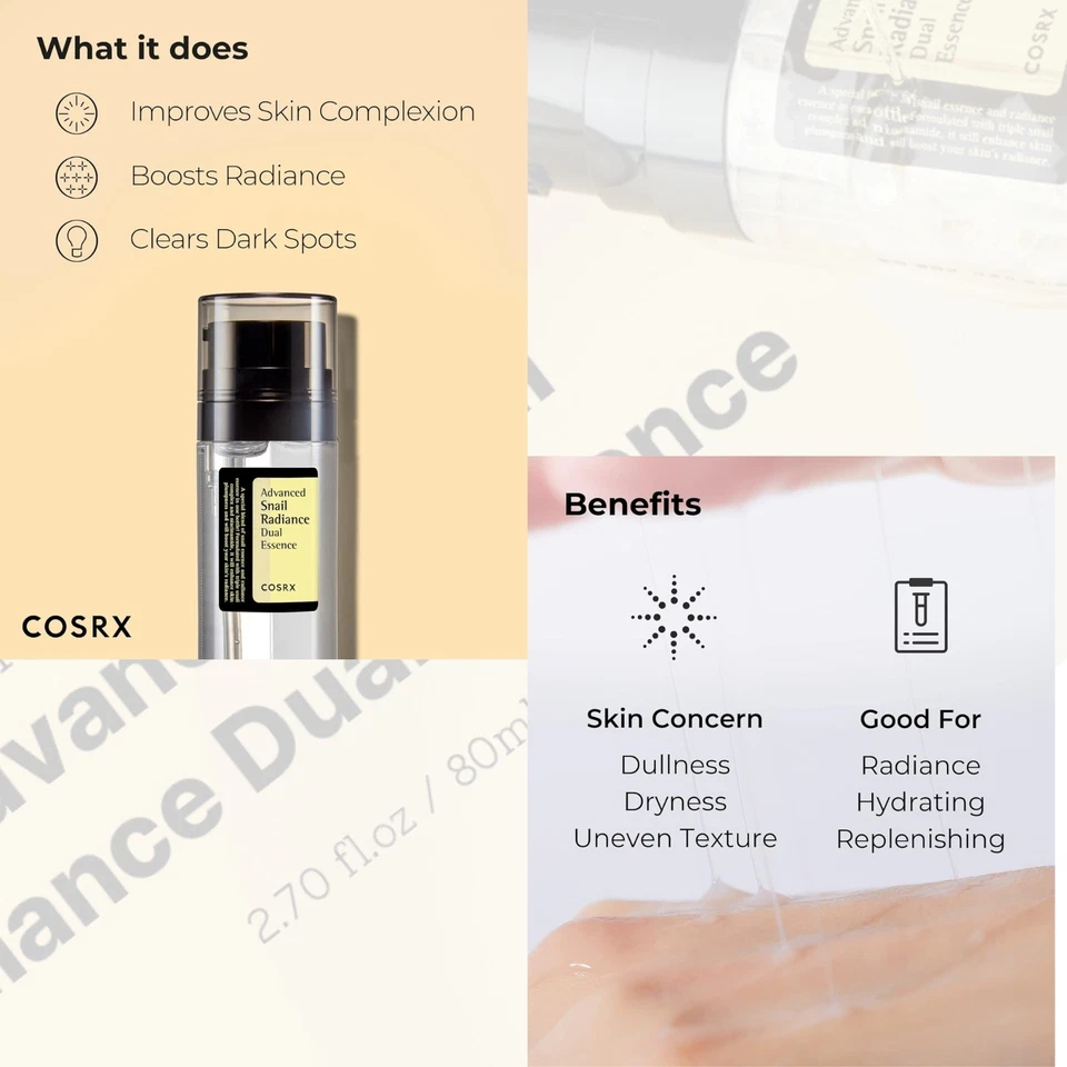 Niacinamida COSRX 5% + Mucina de Caracol 74% Esencia Doble 80 ml/2,7 fl oz | Vendedor de EE. UU. Foto 3 de 4