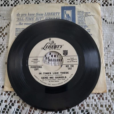 Gene McDaniels 45 RPM - In Times Like These Once Before - Liberty F-55231 PROMO - image 1 of 4