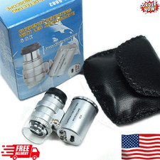 60X Illuminated Pocket Magnifier Loupe for Jewelry Inspection and Detail Viewing