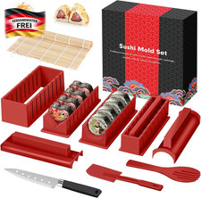 Sushi Maker Set für Anfänger – DIY Sushi Rollen und Teller mit Formen, Messer