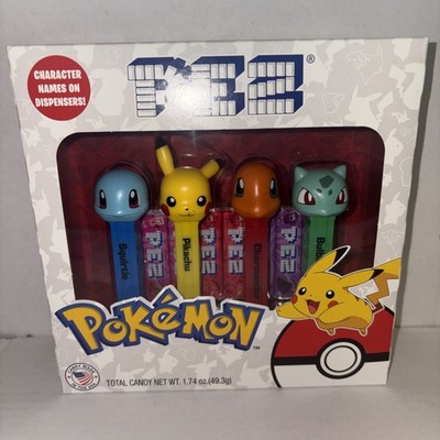 New Pokemon PEZ Candy 4 Pack Gift Set Pikachu Squirtle Charmander Bulbasaur