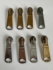 Lot Of 8 Vintage Zipper Pulls ROBIN