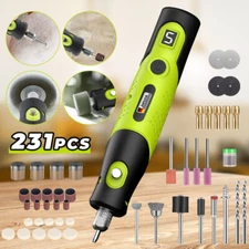 231pcs Cordless Electric Mini Drill Pen Grinder Engraving 5 Speed Rotary Compact