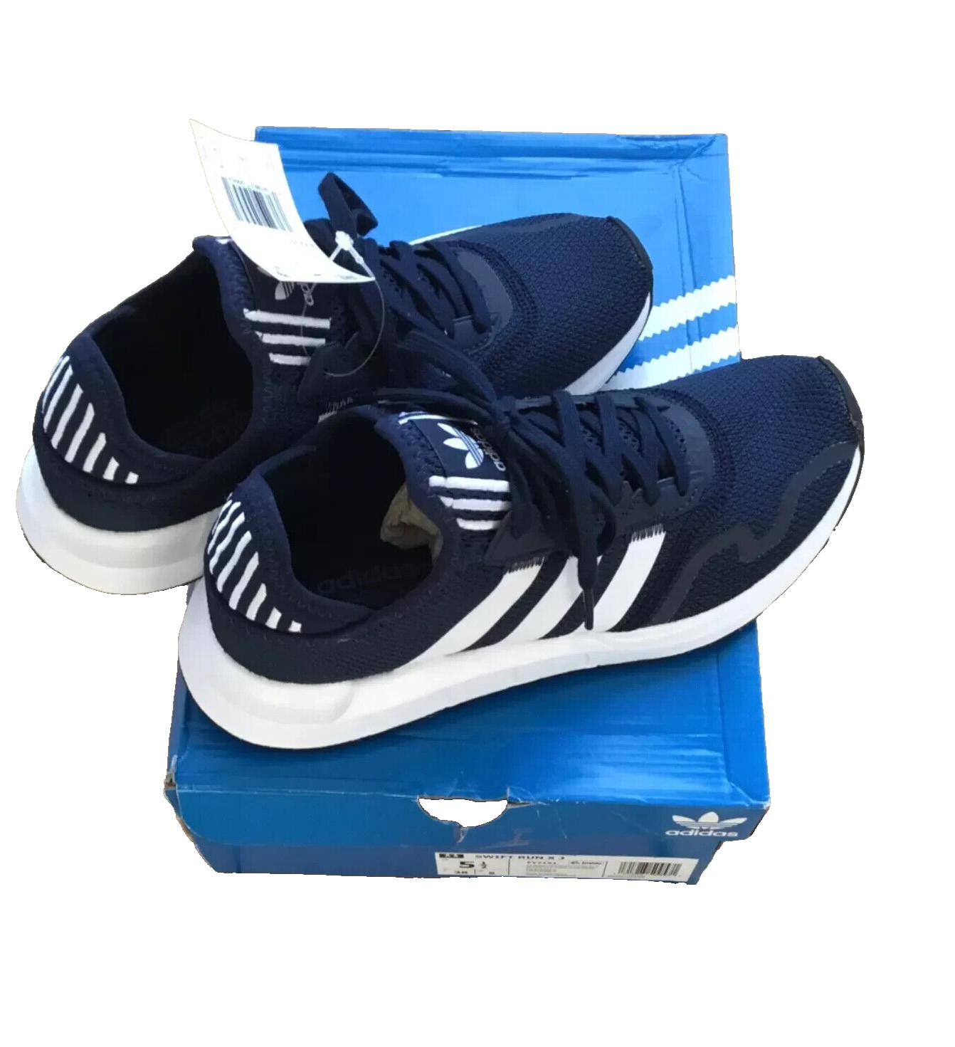 Adidas Swift Run X Boy’s Kids Sneaker Athletic Running Shoes Navy Blue SZ 2 New Adidas Swift Run X Boy’s Kids Sneaker Athletic Running Shoes Navy Blue SZ 2 New