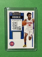 2020-21 Contenders Rookie Ticket Swatches SADDIQ BEY Jersey, DETROIT PISTONS