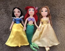 Disney Princess Small Plush Dolls Set: Snow White, Ariel, Belle