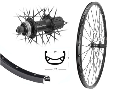 Hinterrad 28'' Shimano Disc Centerlock schwarz MTB 8/9/10 fach 19-622 Hohlkammer