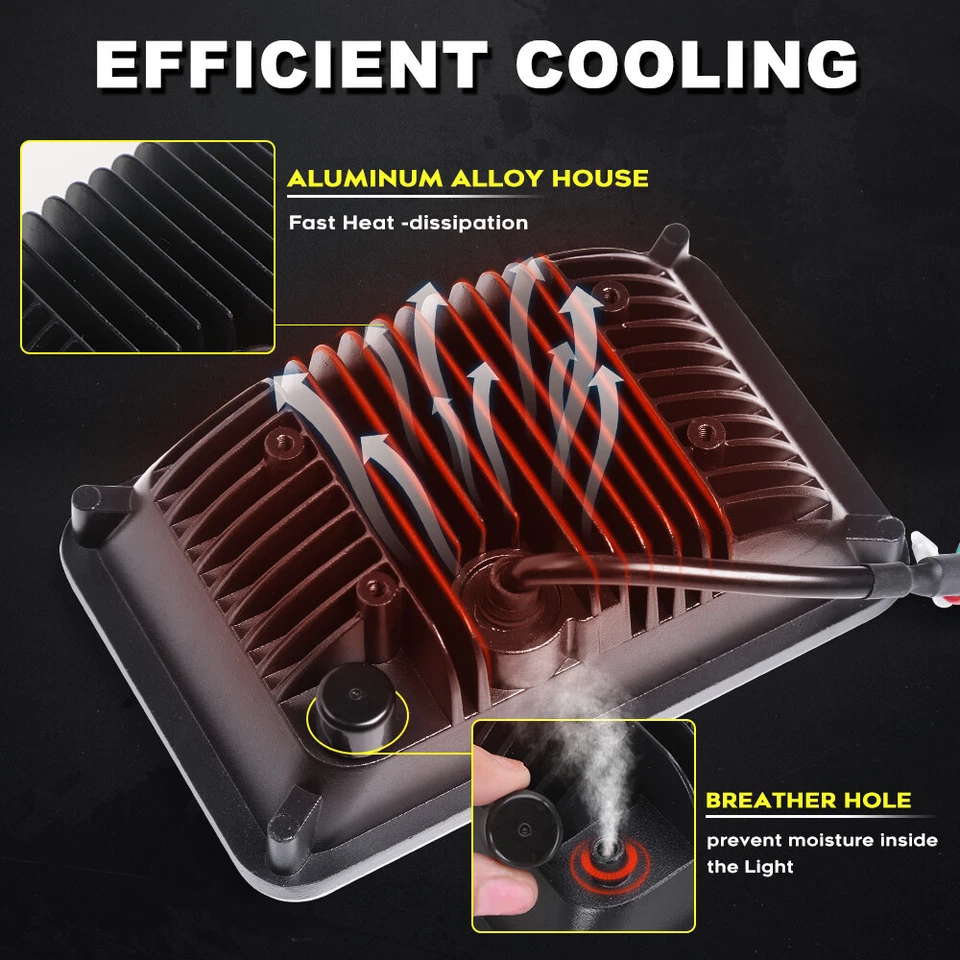 Faro LED 4X6 pulgadas H4 halo proyector Hi-Lo para Suzuki DRZ250 DRZ400 DRZ400SM Foto 4 de 4