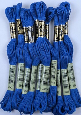 DMC 6-Strand Embroidery Cotton- 117-3842 Dark Wedgewood - 11 Skeins 8.7yd - NEW