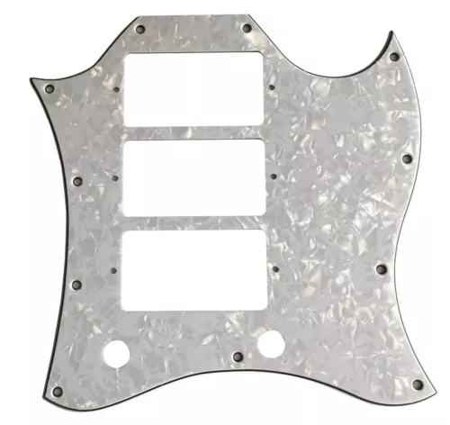 Pickguard For Gibson SG Standard 3 Pickup Style Guitar  4-Ply-WHITE PEARL