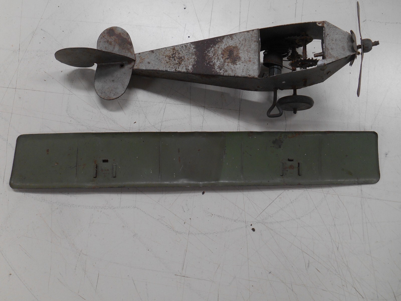 Antique Tin Henry Katz windup airplane 1920's