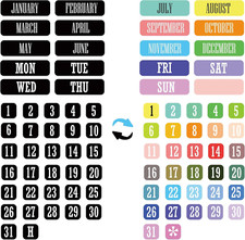 Double-Sided Magnetic Numbers and Months Date for Dry Erase Calendar Whiteboard