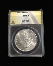 1889 ANACS MS 62 Morgan Silver Dollar, United States of America Silver $1 Coin