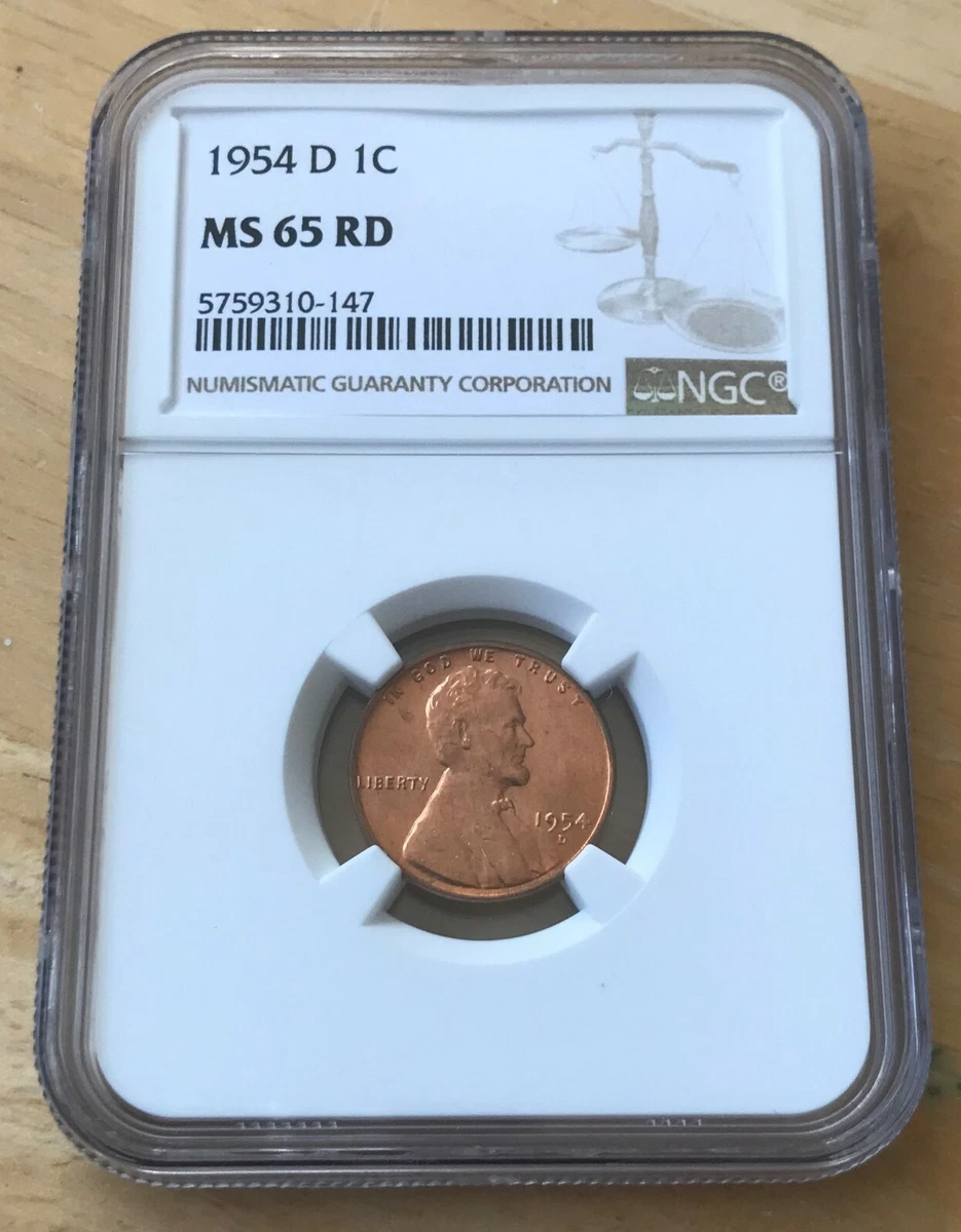 NGC 1954 Grade MS 65 Lincoln Wheat US Small Cents (1909-1958) for