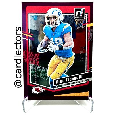 2023 Panini Donruss DRUE TRANQUILL #156 Purple Season Stat Line SP /126 CHIEFS