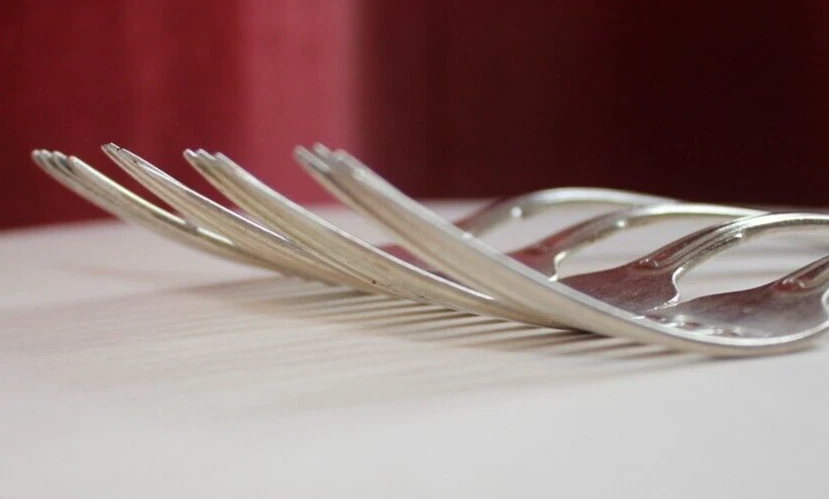 4 horquillas Gorham antiguas francesas de plata esterlina 187 g 7 1/4" Pat 1904 con monograma Foto 4 de 4