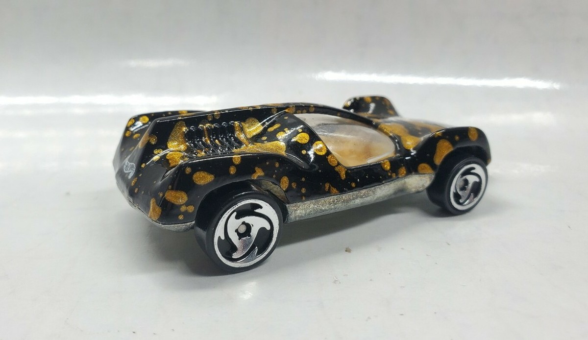 Vintage 1983 Hot Wheels Speed Seeker Black Car w/ Gold Spots 1/64