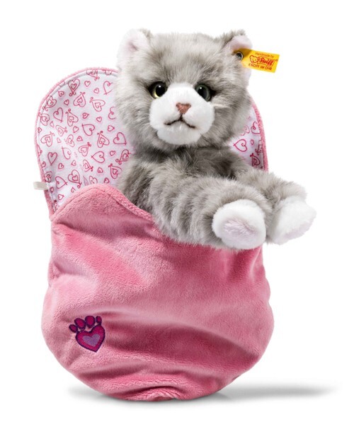 STEIFF EAN - 099304 Cindy Cat in Heart Bag Plush - Brand New