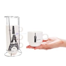 4 oz Espresso Coffee 4 Cups Set Tazas para Café Cubano in Retail Box.