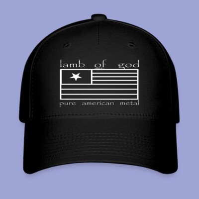 Lamb of God Flag Black Hat Twill Cap Baseball Cap Size S/M And L/XL