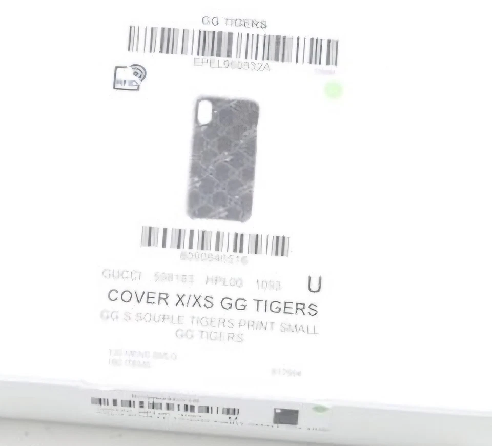 Autêntica NOVA COM ETIQUETAS NA CAIXA GUCCI GG MONOGRAMA PRETO GG TIGERS CAPA DE TELEFONE IPHONE X/XS - Imagem 2 de 4