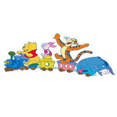 Winnie the pooh cartoon wall stickers wal sticker cropped print cm. 95x35 1 PC.