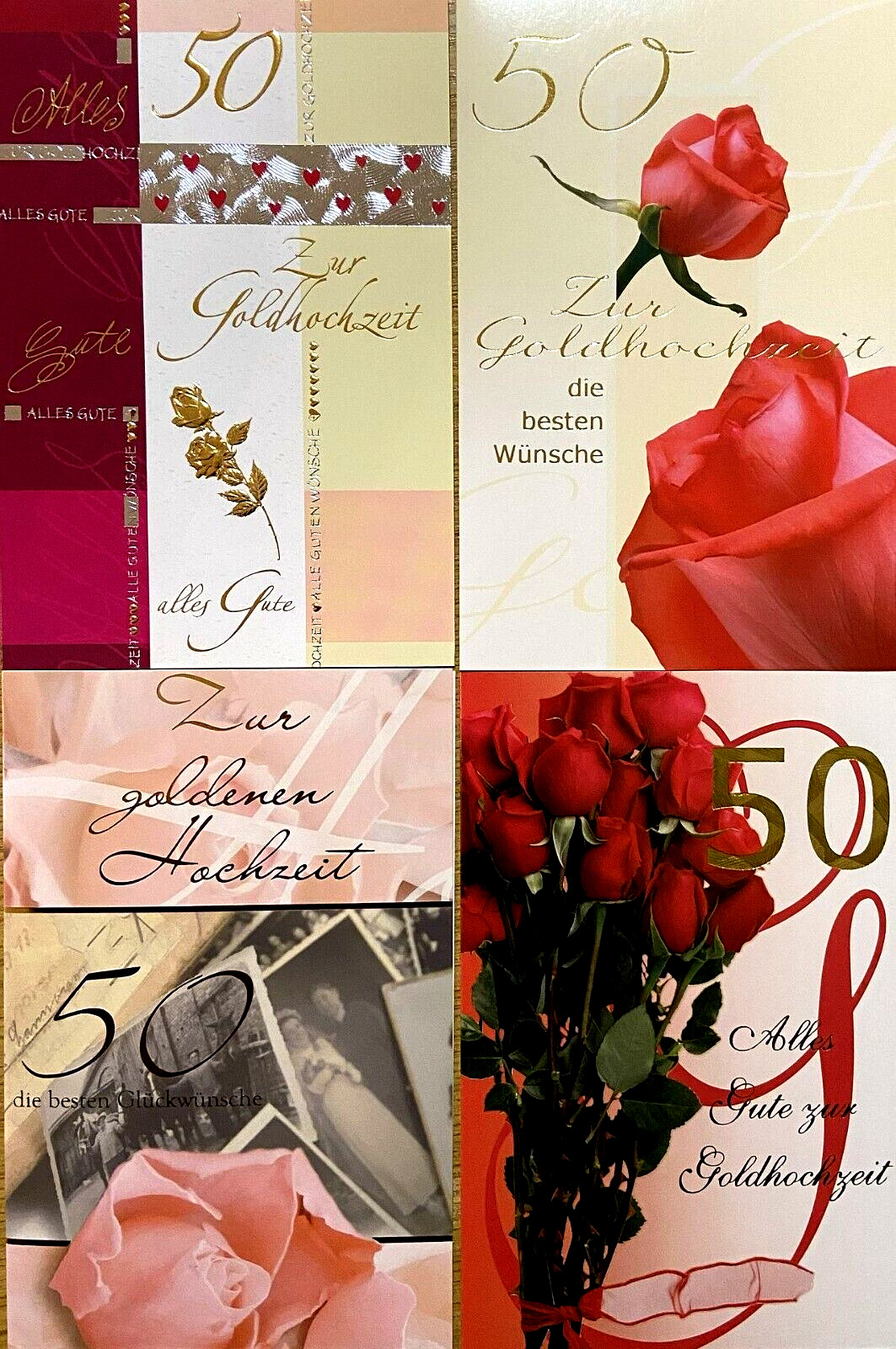 Glückwunschkarte Karte Glückwunsch Goldhochzeit 50 Grußkarte V-C günstig