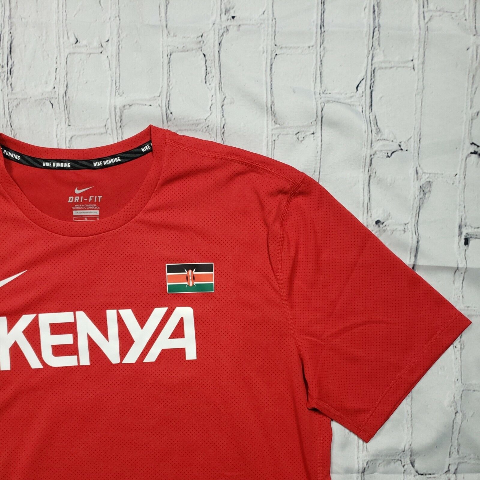 Nike Pro Elite Dri Fit Shirt Men Kenya Size Large Rare Track and