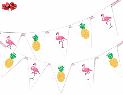 Banderas banner exótico de Verano empavesado Flamingo /& Piña mezcla de 15 por Decoración de fiesta