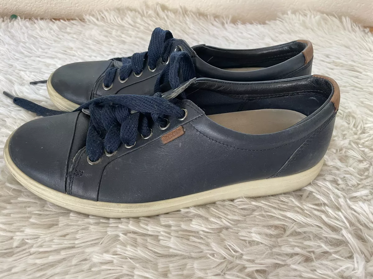 Womens navy shop leather sneakers
